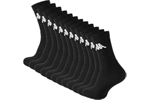 Kappa 6-9 oder 12 Paar Original Tennissocken, Sportsocken, Arbeitssocken, Schwarz - Cottonprime