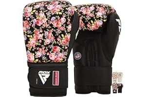 RDX Femme Gants de Boxe Muay Thai d'entrainement, Maya Hide Cuir, Sparring Kickboxing MMA Boxing Gloves, Gants pour Sac de Frappe Training, Adulte 8 10 12oz