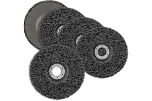 LNCBOC Disco abrasivo CSD, 5 unidades de disco de limpieza grueso, juego de discos de limpieza, tratamiento de superficies o eliminación de pintura, pulido para taladrar discos abrasivos (125 mm, negro)