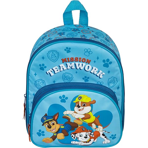 PERLETTI Zaino Zainetto Per Bambini Zaino Scuola Materna Con Tasca  Frontale Paw Patrol