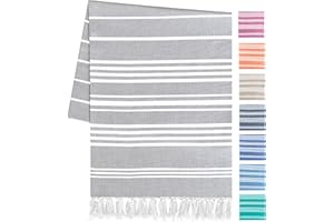 Artexia Strandtuch Baumwolle 90x180 cm Recycelte und Ökologische - Stranddecke Sandfrei Sanddurchlässig - Strandhandtuch - Grau