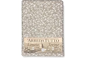 Tex family telo arredo copritutto gran foulard copriletto copridivano tessuto Dory arabesco bianco - 2 piazze - cm. 260x280