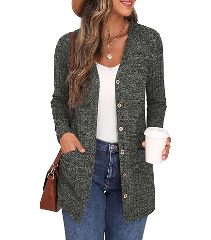 shownicer Gilet Femme Long Cardigan Veste en Tricot Chaud Casual Manches Longues Capuche Grande Taille Pull Manteau Outwear avec Poches Automne Et Hiver C Gris S