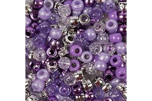 LUSSO LIA 200 Purple Princess Pony Beads Size 9mm x 6mm