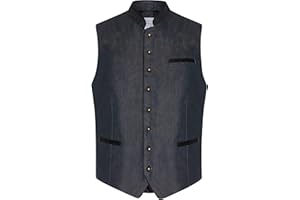 SCHÖNEBERGER TRACHTEN COUTURE Grybünden męska kamizelka do stroju ludowego, antracytowa, spodnie skórzane, szare