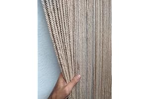 MadeInNature Tenda da porta in cotone poliestere con corda intrecciata di alta qualità, per interni ed esterni, larghezza 90 cm x lunghezza 200 cm, diversi modelli a scelta di (Jute 94 fili)