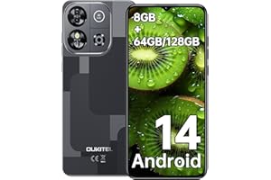OUKITEL C57S Téléphone Portable Débloqué 2024-8Go(2+6)+64Go/1To Smartphone Pas Cher, Écran 6.52", Batterie 4300mAh, 13MP, Octa Core, Android 14 Smartphone Débloqué 4G Dual SIM/Face ID/GPS/- Noir