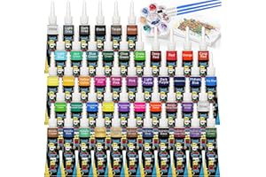 Roizefar Fabric Paint Set, 48 Colors with Metallic, Glitter & Neon, All-in-One Kit with Brushes & Palette, Permanent Textile Paint for Clothes, Shoes, Bags, Shirts, Canvas DIY, 10 ml Each