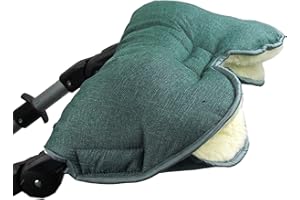 BAMBINIWELT BY RAFAEL K. Bambiniwelt, guanto scaldamani per passeggino, con lana d'agnello per mani calde, universale, mellato (verde oliva)