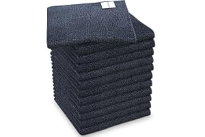 PORTENTUM Mikrofiberduk, set med 12, mörkgrå. Material 360 g/m2, rengöringsduk för glas, kök, badrum och bil, ultramjuk, myck