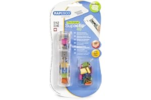 Rapesco RC4025MC Supaclip 40 Distributeur Transparent avec 25 Pinces en Couleurs Assorties