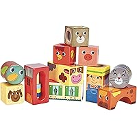 Vilac - Cubes sonores Animaux de la ferme - Jouet d'éveil en bois - A partir de 18 mois - 2102