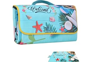 DANCOOM Couverture de pique-nique pliable et imperméable - 150 x 200 cm - Extra large - Tapis d'extérieur - Couverture de plage pour camping, randonnée, voyage, famille, concerts