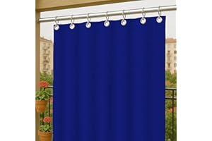 Byour3 Toldos Exteriores con Agujeros En La Parte De Arriba Y Ganchos De Metal Tejido Antimoho Repelente Al Agua Toldo De Tela De Algodón Resinado para Terrazas Gazebos Balcon (Azul, A290xL285cm)