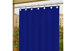 Byour3 Toldos Exteriores con Agujeros En La Parte De Arriba Y Ganchos De Metal Tejido Antimoho Repelente Al Agua Toldo De Tela De Algodón Resinado para Terrazas Gazebos Balcon (Azul, A190xL285cm)