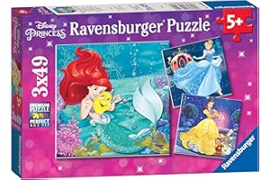 Ravensburger Disney Princess 3x 49 Piece Jigsaw Puzzles for Kids Age 5 Years and Up - Gifts for Girls