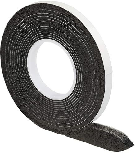 sturiz 2 stuks schuimrubber, afdichtingstape, zelfklevend, 25 mm x 20 mm x 2 m, schuimtape, schuimband, isolatietape, zelfklevende schuimrubberen afdichting, afdichtstrips voor ramen en deuren