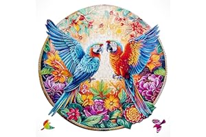 Joellfuner Puzzle en Bois, 300 Pièces Puzzle Bois Forme Animaux, Wooden Puzzle pour Adultes et Enfants, Puzzles en Bois Animal Unique avec Boîte Cadeau en Bois (38 * 38CM)
