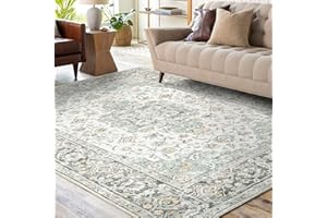 ‎WONGS BEDDING WONGS BEDDING Teppich Wohnzimmer 200x300cm, Teppich Schlafzimmer Beige Kurzflor Wohnzimmerteppich, Vintage Flauschig Teppiche Waschbar in Waschmaschine für küche