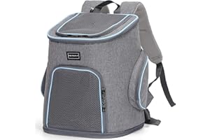 Petsfit Hunderucksack Katzenrucksack für kleine Katzen Hunde Welpen, Faltbare Haustier Rucksack Einfache Interaktion mit Haustier mit Sicherheitsgur und Anti-offener Reißverschluss,Hellgrau