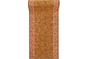 ‎MAZOVIA Mazovia rutschfest Teppich Läufer Flur - Klassisch Muster Teppichläufer - Kurzflor Flurläufer für Vorzimmer, Schlafzimmer, Küche - ÖKO-TEX Zertifiziert - Meterware Beige - 67 x 200 cm