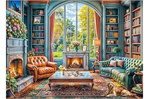 MOJIGE Puzzles 1000 Pieces for Adults jigsaw puzzles for adults 1000 Piece Puzzle Challenging Game for The Whole for Women, Gifts for Men, Theme:Warm Study Room