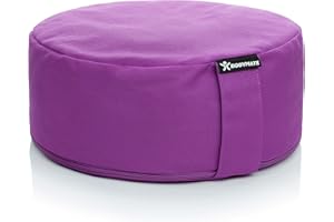 BODYMATE Meditation Cushion/Yoga Pillow D31cm H13cm – Removable washable 100% Cotton Cover - Inner cotton bag filled with buckwheat husks