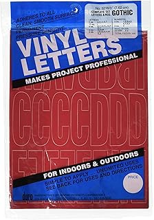 Permanent Adhesive Vinyl Letters & Numbers 3"" 160/Pkg-Red