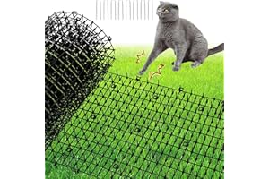 XFLYP Pinchos Anti Gatos, 200 * 30CM Evita Que Las Mascotas se Acerquen, Alfombrilla de Plástico con Pinchos con 8 Clavijas Repelente para Disuasión para Animales Protección de Plantas de jardín