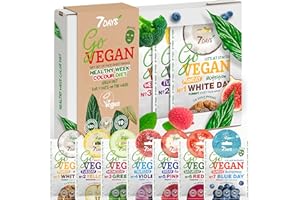 7DAYS Calendario de Mascarillas Faciales Veganas - Set de Regalo de Mascarillas Orgánicas Hidratantes y Refrescantes - Set de Regalo de Belleza con Mascarillas Naturales para el Rostro, 7 piezas