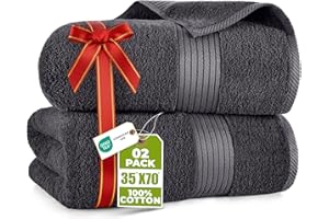 Utopia Towels - 2 Lujosa Sábana de Baño Jumbo - Toalla Extra Grande 100% algodón, Muy Absorbente y de Secado rápido - Toalla de Hotel Super Suave (180 x 90 CM, Gris)