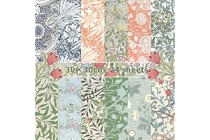 NPCSWXQ 24Blätter Florales scrapbook Papier 30cmx30cm Double Sided vintage blumen Decorative Craft Paper Junk Journal scrapbooking Papier für DIY Karte Herstellung Journaling Supplies