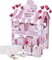 Street Stalls Talking Tables confitería/dulcería rosa decorativa. Estilo retro, con dos niveles, una decoración ideal para los cumpleaños o bodas.
