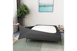 ALYVIA SPRING Funda de somier tamaño individual/individual XL, tejido de punto jersey y elástico alrededor de 4 lados, faldón de cama para hotel y hogar, gris jaspeado