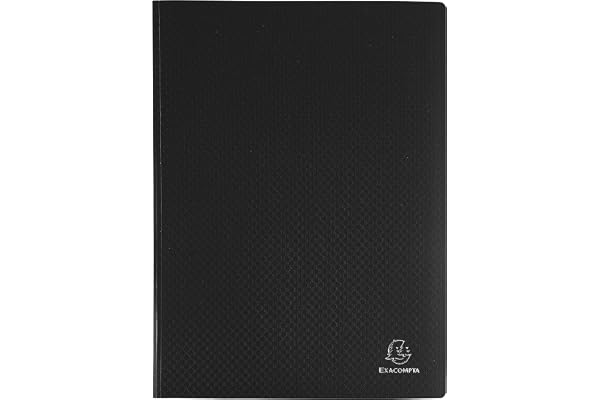 Exacompta - Réf. 8881E - 1 Protège-documents OPAK - 80 pochettes cristal lisse - 160 vues - pour format A4 - dimensions 24 x 32 cm - couverture en polypro semi-rigide - couleur noir