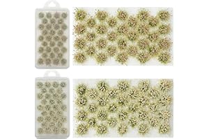 Woohome 64 Pz Modelo Árbol Césped Mechones de Hierba Wasteland Tuft Hierba estática Ferrocarril Césped Artificial Modelado Modelo para Tren Paisaje Ferroviario