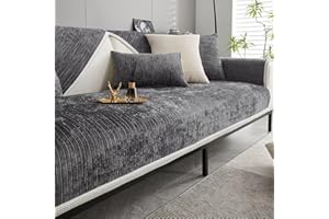 ‎BETTSCHLANGE Bettschlange Sofa Überzug, Couch Überzug L Form 1/2/3/4 Sitzer, Sofa Cover Sofabezug Ecksofa rutschfeste Sofaschoner, Sofadecken für Sitzfläche, Universelle Sofa Überwurf,Grau,90 x 160 cm
