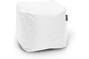 BuBiBag Sitzpouf für Outdoor Sitzsack, Fußhocker ideal für Gaming Sitzsäcke, Wetterfest, Outdoor Pouf (45x45x45cm, Weiß)