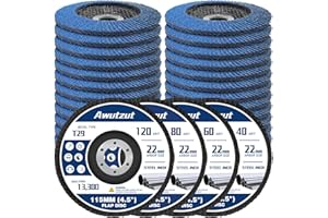 AWUTZUT Flap Discs 115mm for Angle Grinder Sanding Disc 40/60/80/120 Grit T29 Abrasive Wheels & Discs (24PCS)