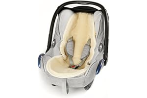 K. & N. SCHURWOLLE Baby Merino - Inserto universale per seggiolino auto, ovetto, passeggino, pelo in 100% lana vergine, alternativa alla pelliccia d'agnello, colore naturale