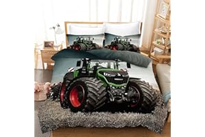 KGOSAUO Baby Kinderbettwäsche Traktor bettbezug 100x135 cm + Kissenbezug 40×60 cm 3D Traktoren Baby bettwäsche Wende Deckung Set mit Reißverschluss Weich Mikrofaserbettwäsche