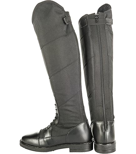 Bottes D'équitation Rhinegold - Cuir Noir - Haute - Taille 4 (jeunesse) - Unisexe