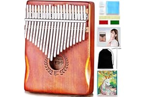 Everjoys Kalimba - Pianoforte da pollice a 21 tasti, strumento musicale professionale, con custodia in panno morbido portatile, libro delle canzoni veloce da imparare, martello per accordatura, kit