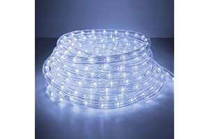 Forever Speed Guirlande lumineuse LED extérieure - 6 m - 216 LED - Étanche - Blanc froid - Halloween, jardin, Noël, mariage, fête