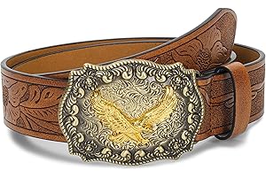 INOGIH Cinturón de cuero con doble ojal y cadena para vestidos de mezclilla para mujer