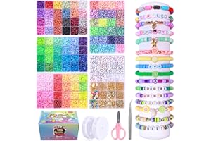 Tilhumt 16000Pcs Clay Beads Bracelet Making Kit, 96 Colours Polymer Flat Polymer Heishi Beads with Charms for Friendship Jewelry Necklace Bracelet Making Kit, Crafts Gift for Beginners & Craft Lovers