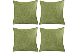 GONOVE Cushion Cover,4 Pack 45×45cm Linen Cotton Pillowcase Vintage Style Square Throw Pillow Covers Decorative Cushion Covers for Sofa, Couch, Bed, Bench