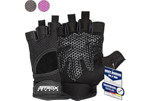 Netrox Sports® - Guantes de Gimnasio Fitness y Guantes de Ciclismo - Hombre y Mujer - para Gym, Deporte, Entrenamiento, Powerlifting, Levantamiento de Pesas - Antideslizante - Workout Gloves