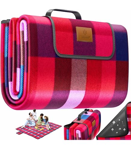 Couverture De Pique-nique XXL 300x300 Cm LIFERUN - Lavable En Machine, Antidérapante - Pour Plage, Camping, Jusqu'à 20 Personnes
