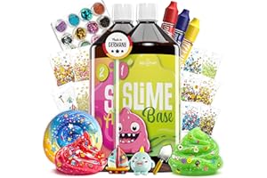Belissia XXL Kinder Spiel-Schleim zum selbermachen. Fun Set für 2KG fertigen Slime. Ideale Geschenkidee für Kinder ab 3 Jahre inkl. Zubehör